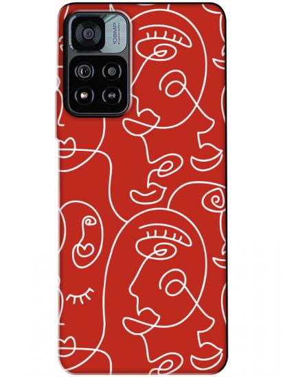 Redmi Note 11 Pro Face Art Kırmızı Telefon Kılıfı