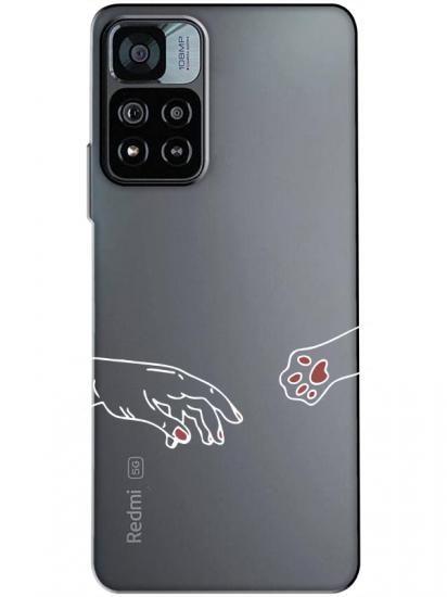 Redmi Note 11 Pro Hand And Paw Şeffaf Telefon Kılıfı