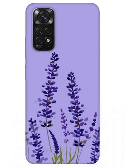Redmi Note 11S Lavanta Desenli Lila Telefon Kılıfı