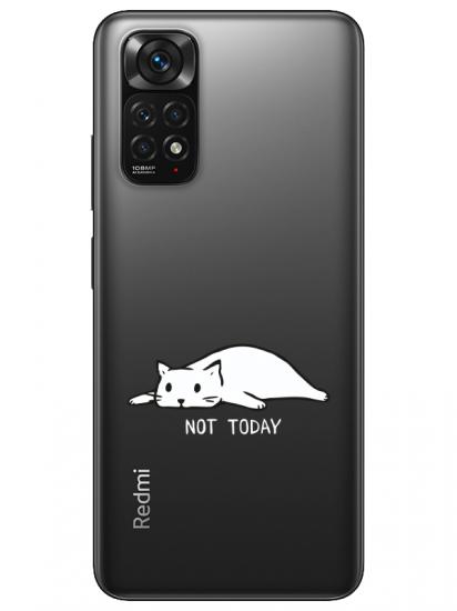 Redmi Note 11S Not Today Kedi Şeffaf Telefon Kılıfı