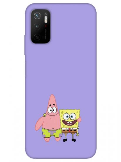 Redmi Note 11SE Sünger Bob Ve Patrickstar Lila Telefon Kılıfı