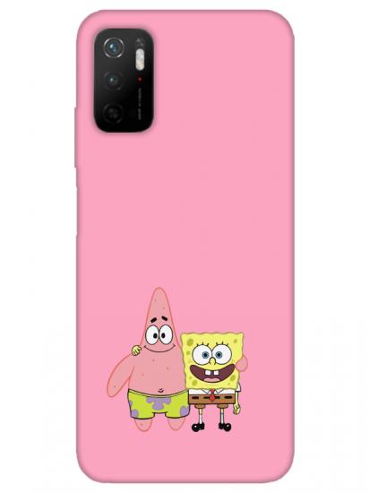 Redmi Note 11SE Sünger Bob Ve Patrickstar Pembe Telefon Kılıfı