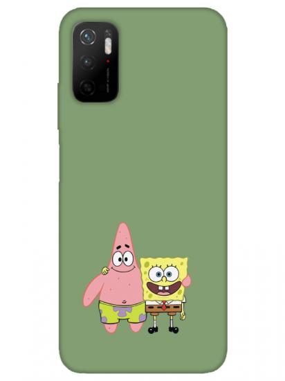 Redmi Note 11SE Sünger Bob Ve Patrickstar Yeşil Telefon Kılıfı