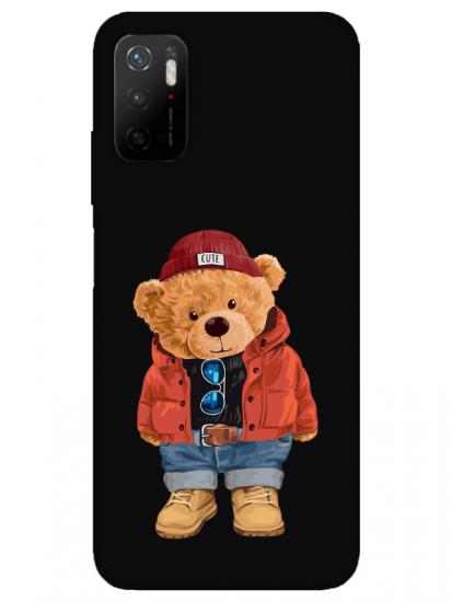 Redmi Note 11SE Teddy Bear Siyah Telefon Kılıfı