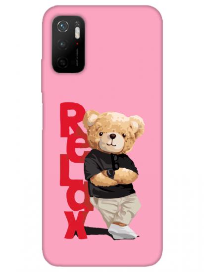 Redmi Note 11SE Teddy Bear Relax Pembe Telefon Kılıfı