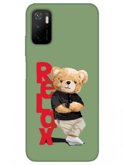 Redmi Note 11SE Teddy Bear Relax Yeşil Telefon Kılıfı