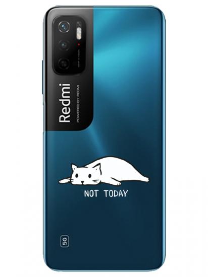 Redmi Note 11SE Not Today Kedi Şeffaf Telefon Kılıfı