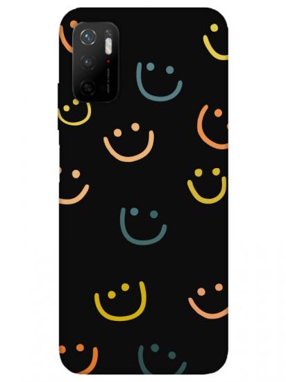 Redmi Note 11SE Emoji Gülen Yüz Siyah Telefon Kılıfı