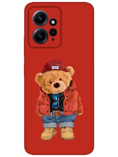 Redmi Note 12 4g Teddy Bear Kırmızı Telefon Kılıfı