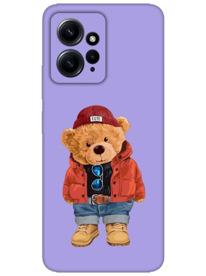 Redmi Note 12 4g Teddy Bear Lila Telefon Kılıfı