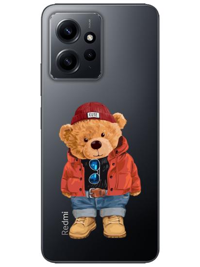 Redmi Note 12 4g Teddy Bear Şeffaf Telefon Kılıfı