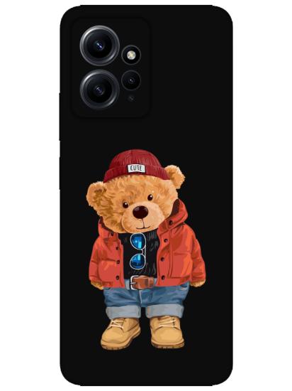 Redmi Note 12 4g Teddy Bear Siyah Telefon Kılıfı