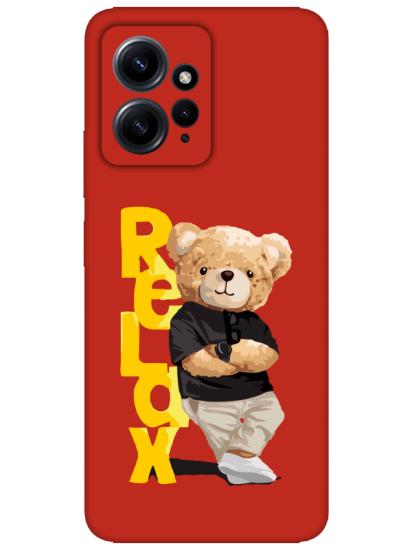 Redmi Note 12 4g Teddy Bear Relax Kırmızı Telefon Kılıfı