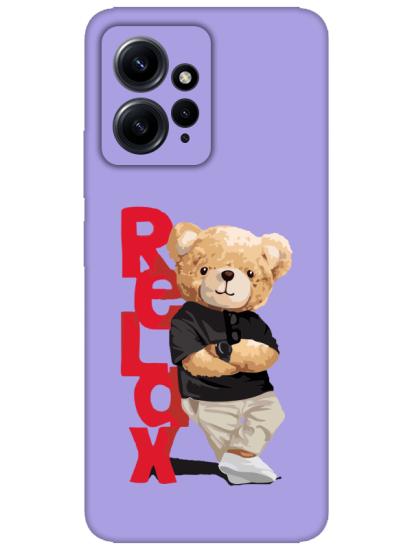 Redmi Note 12 4g Teddy Bear Relax Lila Telefon Kılıfı