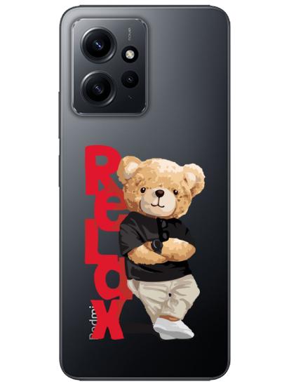 Redmi Note 12 4g Teddy Bear Relax Şeffaf Telefon Kılıfı