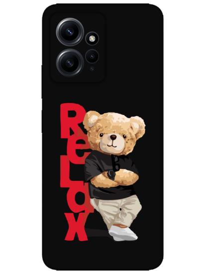 Redmi Note 12 4g Teddy Bear Relax Siyah Telefon Kılıfı