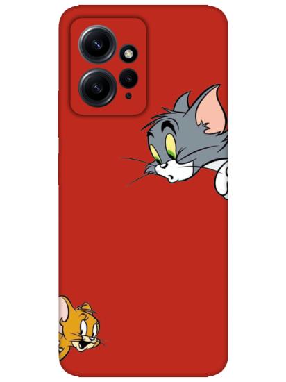 Redmi Note 12 4g Tom And Jerry Kırmızı Telefon Kılıfı