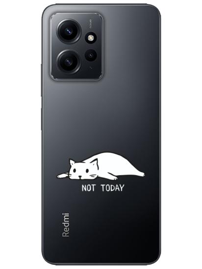 Redmi Note 12 4g Not Today Kedi Şeffaf Telefon Kılıfı