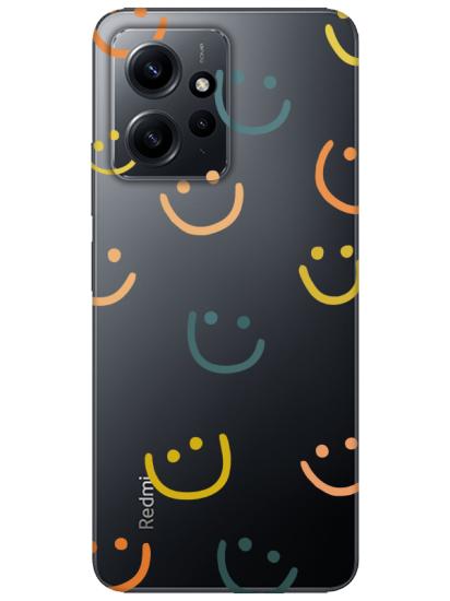 Redmi Note 12 4g Emoji Gülen Yüz Şeffaf Telefon Kılıfı