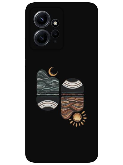 Redmi Note 12 4g Sunset Wave Siyah Telefon Kılıfı