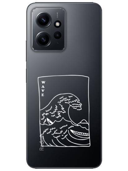 Redmi Note 12 4g Kanagawa Wave Şeffaf Telefon Kılıfı