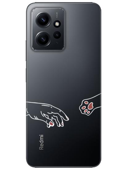 Redmi Note 12 4g Hand And Paw Şeffaf Telefon Kılıfı