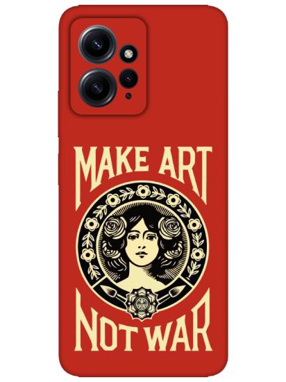 Redmi Note 12 4g Make Art Not War Kırmızı Telefon Kılıfı