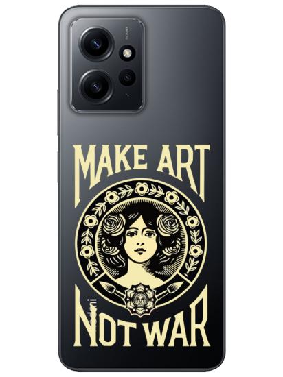 Redmi Note 12 4g Make Art Not War Şeffaf Telefon Kılıfı