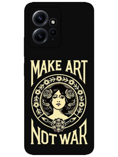 Redmi Note 12 4g Make Art Not War Siyah Telefon Kılıfı