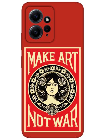 Redmi Note 12 4g Make Art Not War Kırmızı Telefon Kılıfı