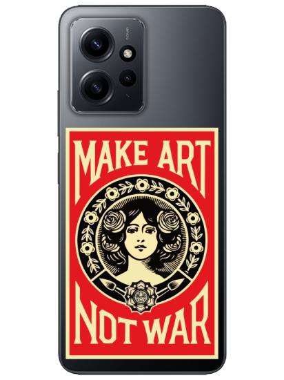 Redmi Note 12 4g Make Art Not War Şeffaf Telefon Kılıfı