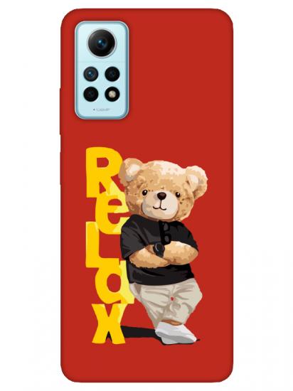 Redmi Note 12 Pro Teddy Bear Relax Kırmızı Telefon Kılıfı