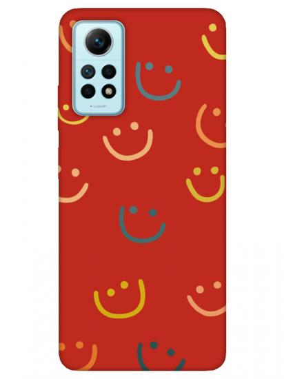 Redmi Note 12 Pro Emoji Gülen Yüz Kırmızı Telefon Kılıfı