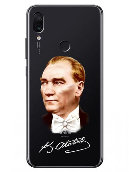 Redmi Note 7 Atatürk İmzalı Şeffaf Telefon Kılıfı