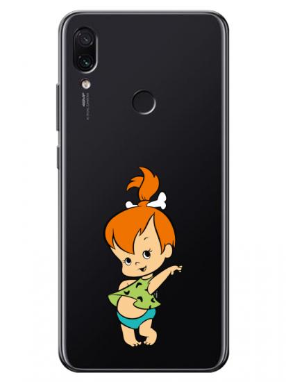 Redmi Note 7 Taş Devri Kız Bebek Şeffaf Telefon Kılıfı