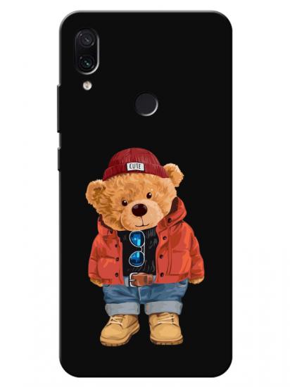 Redmi Note 7 Teddy Bear Siyah Telefon Kılıfı