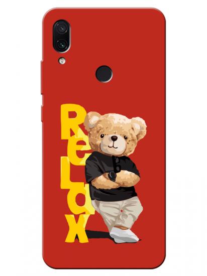 Redmi Note 7 Teddy Bear Relax Kırmızı Telefon Kılıfı