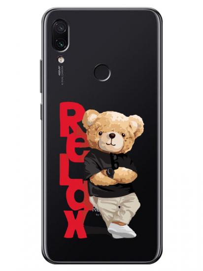 Redmi Note 7 Teddy Bear Relax Şeffaf Telefon Kılıfı