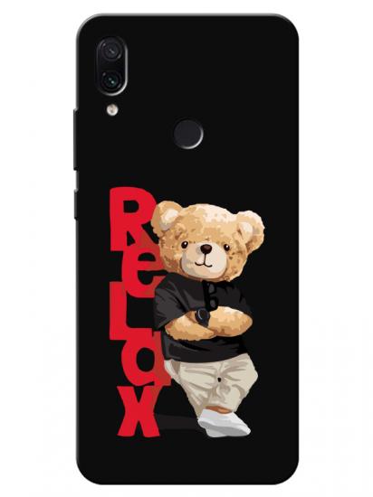 Redmi Note 7 Teddy Bear Relax Siyah Telefon Kılıfı