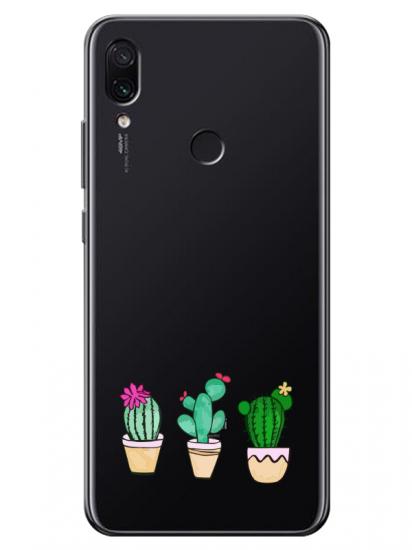 Redmi Note 7 Kaktüs Şeffaf Telefon Kılıfı