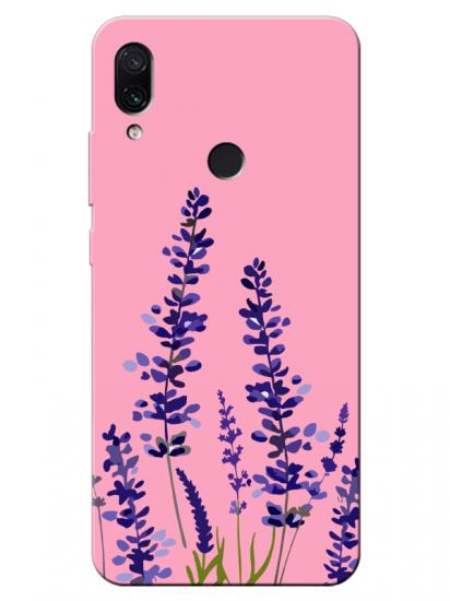 Redmi Note 7 Lavanta Desenli Pembe Telefon Kılıfı