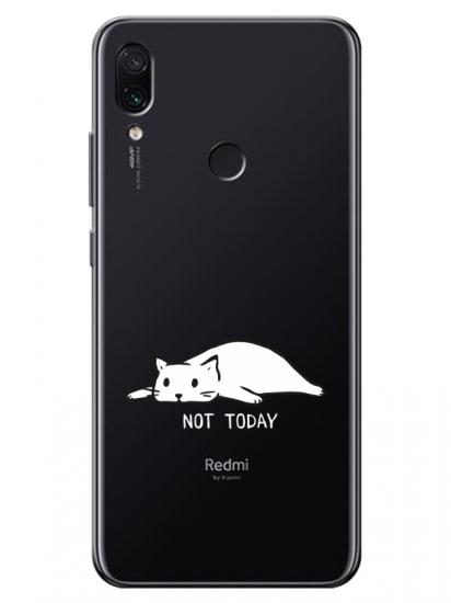 Redmi Note 7 Not Today Kedi Şeffaf Telefon Kılıfı