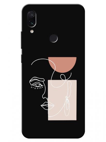 Redmi Note 7 Women Art Siyah Telefon Kılıfı