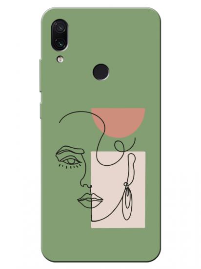 Redmi Note 7 Women Art Yeşil Telefon Kılıfı