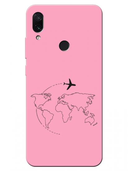 Redmi Note 7Face Art Pembe Telefon Kılıfı