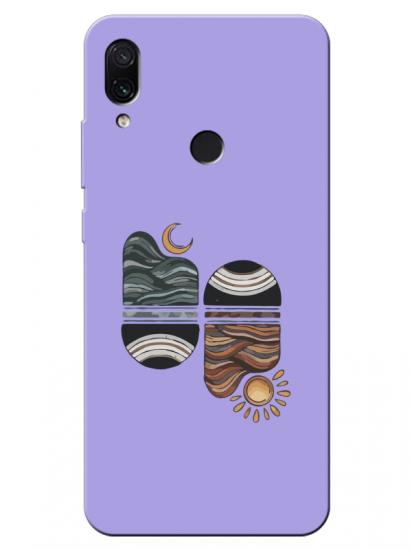 Redmi Note 7 Sunset Wave Lila Telefon Kılıfı