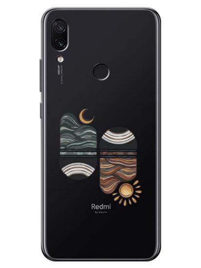 Redmi Note 7 Sunset Wave Şeffaf Telefon Kılıfı