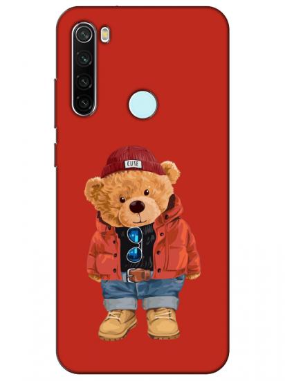 Redmi Note 8 Teddy Bear Kırmızı Telefon Kılıfı