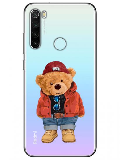 Redmi Note 8 Teddy Bear Şeffaf Telefon Kılıfı