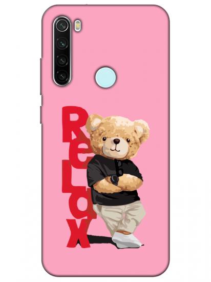 Redmi Note 8 Teddy Bear Relax Pembe Telefon Kılıfı